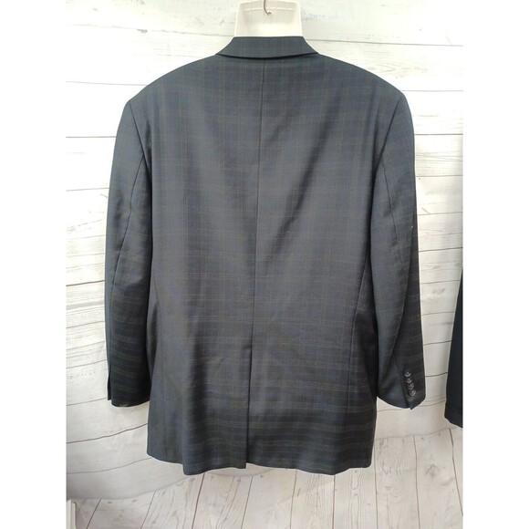 Paul Dione Wool Suit Sport Coat Blazer Dark Blue Windowpane 43R Pants 36x28.5 - Picture 6 of 11